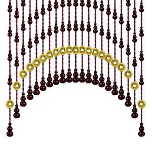 중국집발 식당 발 구슬 나무 출입문 아치형 현관