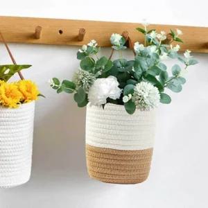 사무실화분 화이트내추럴 벽걸이식물바구니 벽장식 화분바구니 벽장식 화분인테리어
