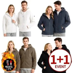 [모로엠] (1+1)남녀공용 보아털 양면 후드 플리스 자켓 DMS-JUW-Q4583560