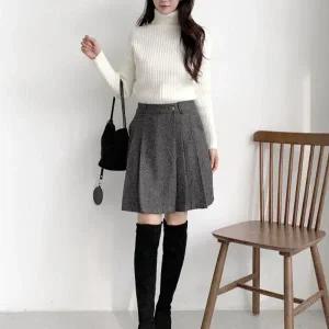 [다잇템] 여자 아코디언 FW 코디 백밴딩 랩치마 스커트 반바지