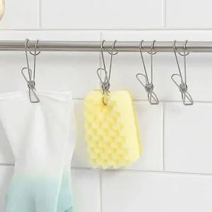 다용도 걸이형 스텐 집게 고리 후크 10P 스테인리스집게 사무용집게 욕실집게 다용도집게