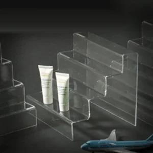 아크릴 상품진열대 계단형 절곡 4단 150 중형소품 전시대 받침대 투명선반 촬영 거치대