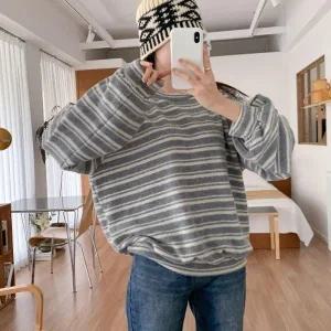 [다잇템] 여자 큰사이즈 라운드 플리스 단가라 벌룬 맨투맨_23844583_588872