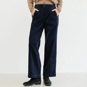 [데드라](88size)카움벨벳기모와이드데님팬츠 PTE6083_DC