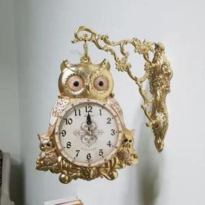 부엉이(소)핑크 양면 벽시계