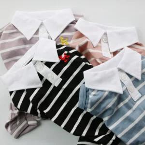 코코아허니 스트라이프 카라 올인원애완견옷 강아지의류 애견 반려 패션