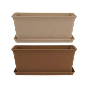 직사각 (받침포함) 2호 (색상랜덤) 가든 화분예쁜 가벼운 상추 키우기 옥상 베란다 텃밭 긴화분 세트