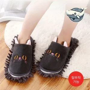 편안한 청소 슬리퍼 털빠짐 방지 먼지 제거패드 걸래덧신 슬리퍼형걸레 바닥닦이슬리퍼