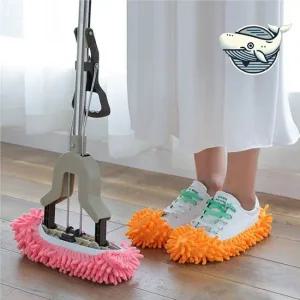 편한 실내 청소용 발양말 재사용 가능한 발걸레 걸래덧신 슬리퍼형걸레 바닥닦이슬리퍼