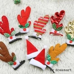 (색상 크리스마스 산타모자 머리핀)크리스마스 헤어핀 신상 산타양말 산타복 성가대 츄리