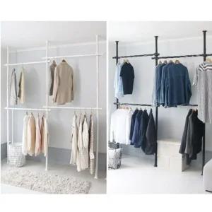 올리 기둥식행거 25mm 4단 고정식행거 4단의류수납 4단수납대 4단행거