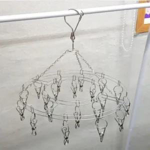 빨래집게 20P 스테인리스 빨래건조대 원형 걸이형 이동건조대 빨래걸이 소형빨래건조대