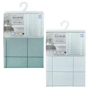 체크샤워커튼 방수커텐 방수커튼 욕실커텐 욕실커튼