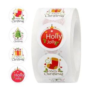 ( )포장 크리스마스 꾸미기 스티커 1롤500개 2.5cm 크리스마스 선물