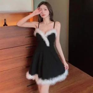 크리스마스이브 원피스 파티룩 홈파티 원피스 호캉스 크리스마스 시즌 산타 룩