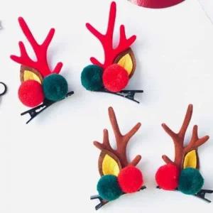 루돌프집게핀 크리스마스파티용품 루돌프머리핀 헤어핀 크리스마스 집게핀 핀 루돌프 파티 장식 소품 용품