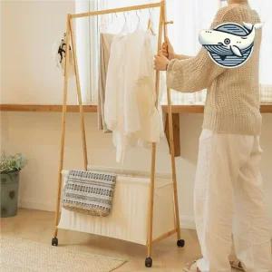 원목 이동형 의류걸이 및 수납함 스타일 멀티행거 블랙 혼합형 2단 무볼트 수납장행거