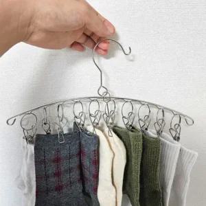 미니 10구 양말걸이 속옷 옷걸이 집게 기숙사 자취 원룸 정리 건조대 활용 스텐 빨래