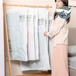 여행용 진공압축 옷걸이형 수납팩 이불보관 압축팩 만능지퍼백 옷걸이형