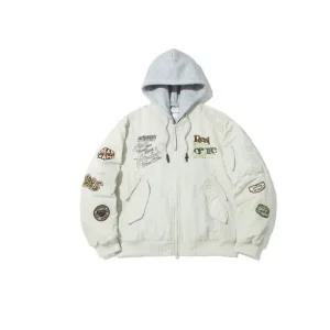 남성 아트웍장식항공패딩봄버 ITZ4UP04AST  스톤)