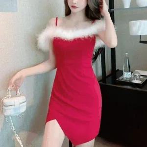 화이트크리스마스 원피스 원피스 크리스마스 시즌 룩 홈파티 파티룩 호캉스 산타