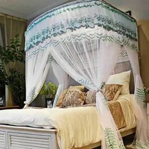 그린 레이스 모기장 공주 침대 프레임 텐트 사각 모기장텐트 침대용모기장