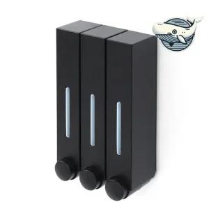 모던 블랙 욕실 물비누 디스펜서 3구 세련된 물비누 샴푸 린스 바디워시 리필액 용기