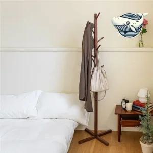 모던 원목 스탠드 옷걸이 실용적 수납 화이트 원목스탠드행거 원목옷걸이 나무옷걸이