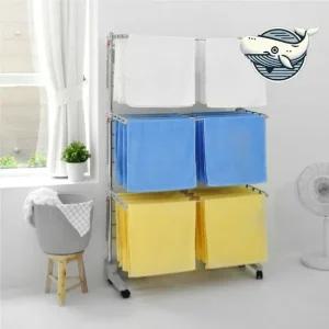 다용도 접이식 빨래건조대 6단 수건 이불 벽면부착건조대 와이셔츠건조대 2단건조대