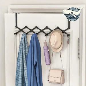 다용도 공간절약 옷걸이 스테인리스 자바라 옷수납 옷정리 문걸이 무타공 간편설치