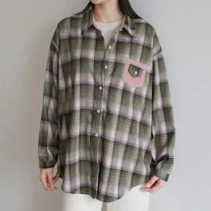 [아이우먼] 겹배색포켓빅체크남방 LYV747M512 빅사이즈_P412592540
