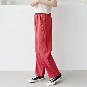 [하프클럽/]슬립미 허리밴딩 인견 투버튼 일자바지