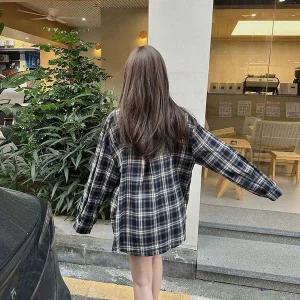 [하프클럽/]가을무드 오버핏 클래식한 체크패턴 꾸안꾸 셔츠 남방