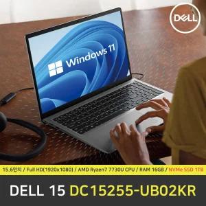 DELL 15 DC15255-UB02KR 노트북 / 윈도우11 설치 / RAM 16GB / NVMe SSD 1TB