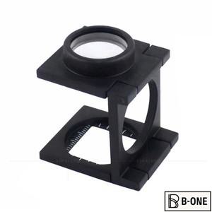 K9 광학 유리 렌즈 확대경, 아연 합금, 블랙 페인트, 세 개의 접이식 천, 루페