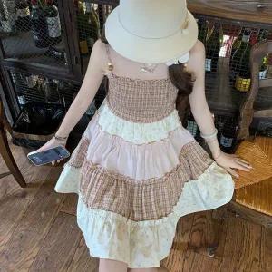 [하프클럽/]플레어 캉캉 프릴원피스 끈나시 원피스 스모크밴딩 뱃살커버 패
