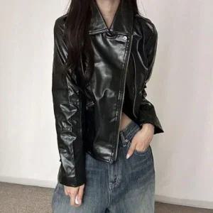 [하프클럽/]걸스 시크 스타일 심플 스타일링실루엣 바이커자켓 재킷 프리미