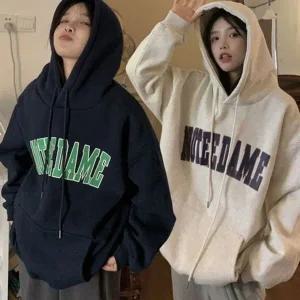 [하프클럽/]빅레터링 여성용 후드탑 루즈핏후드탑 데일리룩 보아 롱티 탑