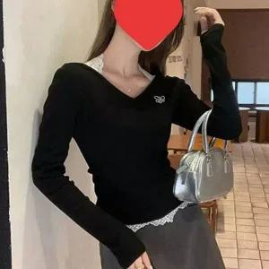 [하프클럽/]프릴레이스 하트넥핏감좋은 머스트해브 티 레이디스 장팔 스타