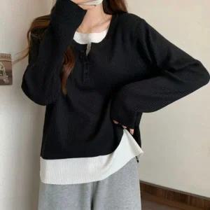 [하프클럽/]2컬러 부드럽고 차르르한 레이어드 심플 긴팔티셔츠