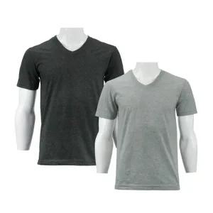 [RG210QTP]회색 흰색 컬러 여성 브이넥 남자 무지반팔티