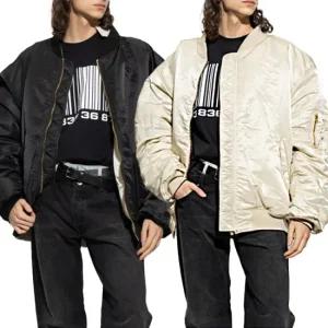 X 알파인더스트리 MA-1 더블 지퍼 양면 봄버 자켓 UE63JA121B