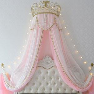 공주 침대 캐노피 레이스 모기장 커튼 라떼 프렌치 우아한 팡화 고급 여아방