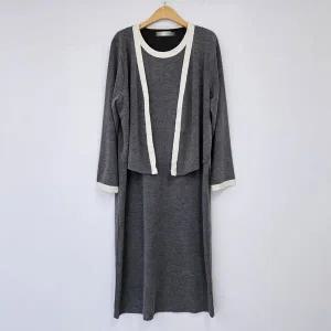 [하프클럽/] 라이니배색가디건원피스 NBS869M512 빅사이즈
