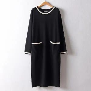 [하프클럽/] 모던라인배색롱원피스 NBI017M512 빅사이즈