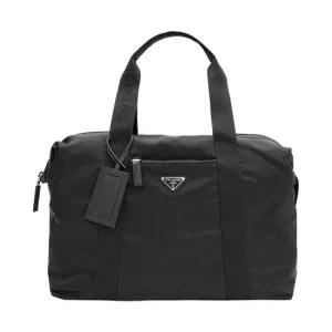 리나일론 앤 사피아노 레더 더플백 블랙 2VC796 2DMH F0002