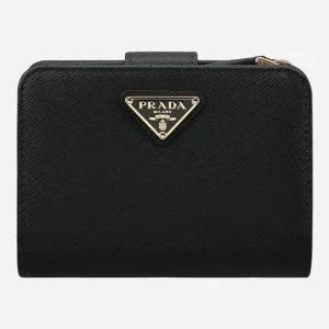 병행)  5F 1ML018 QHH F0002 삼각 로고 중지갑 블랙 1550399