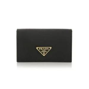 병행) 1MC122 QHH F0002  삼각로고 플랩 여성 블랙 카드지갑 1549778