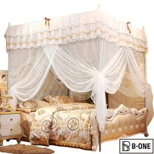 공주 사방 모서리 포스트 침대 커튼 캐노피 그물, 럭셔리 모기장 침구