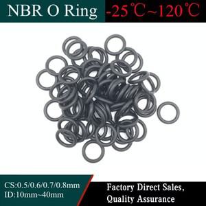 블랙 O 링 개스킷 NBR 시계 방수 부식 내유성 케이스 도장 세척 CS 0.7mm ID2.5 ~ 29mm 50 개